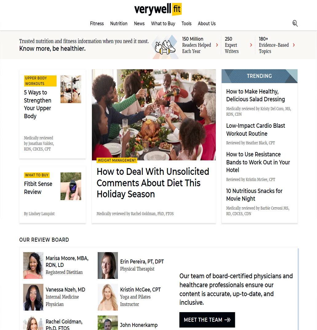Nutrition Website Design