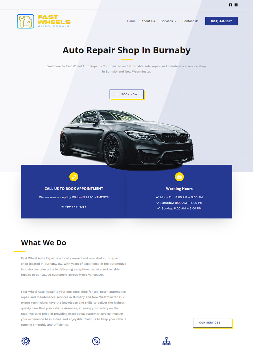 Auto Repair Website Design