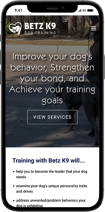 Dog Training Website Design: Unleashing Success with Betz K9