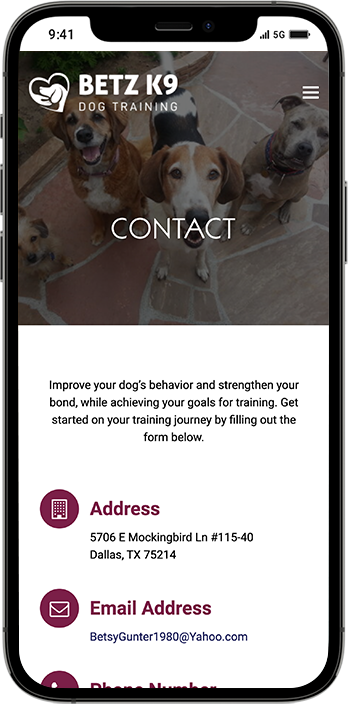 Dog Training Website Design: Unleashing Success with Betz K9