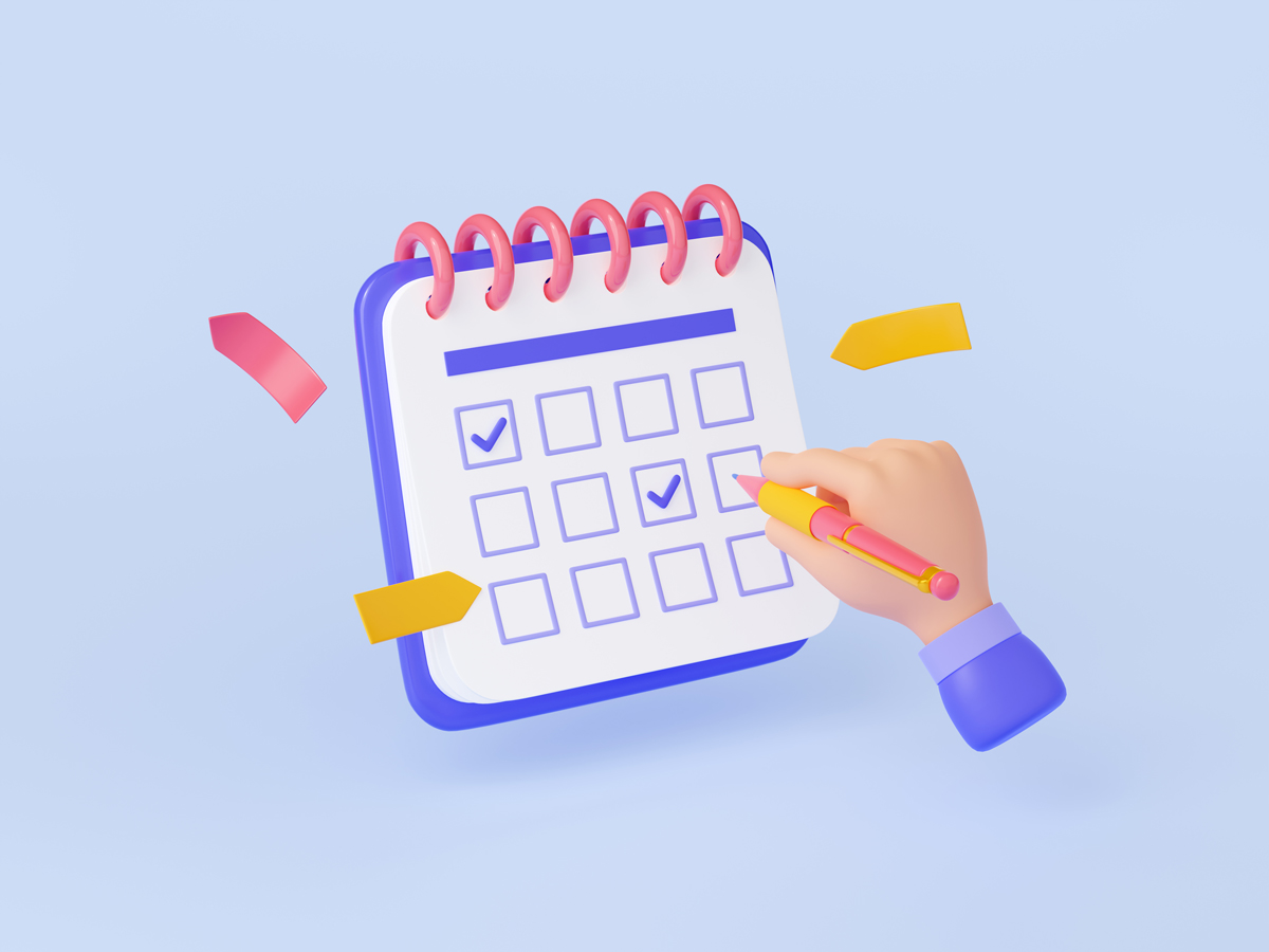 3d-render-hand-with-pencil-put-marks-calendar